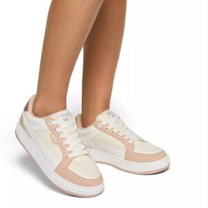 Roxy Womens Brentley Coral/White Lace Up Round Toe Flat Heel Sneakers Size 9 NWT